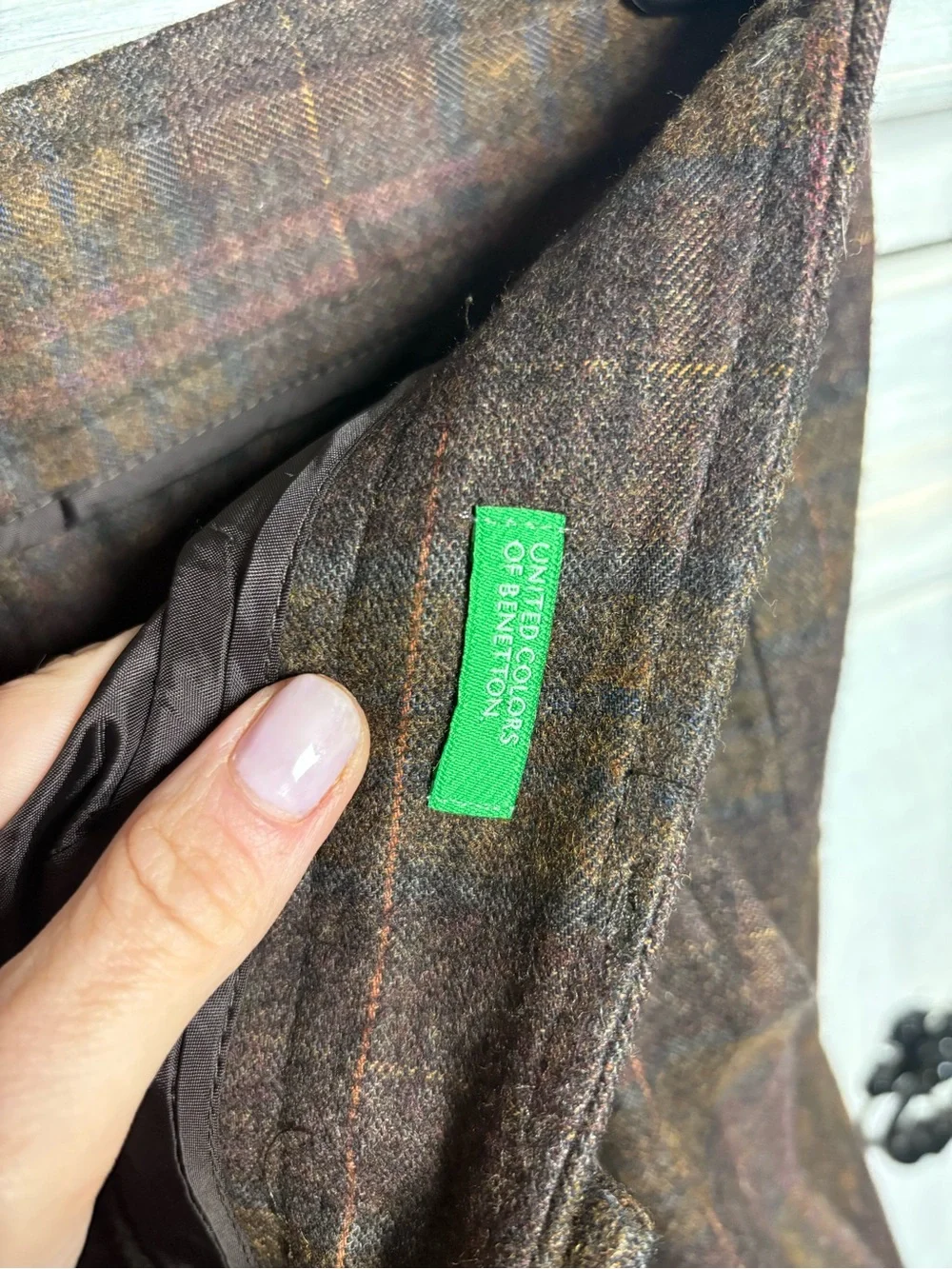 United‎ Colors Of Benetton Brown Plaid Pleated Shorts Menswear Academia Luxury